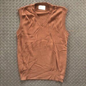 VINTAGE BROWN KINGS ROAD V NECK PULLOVER SWEATER VEST SIZE XL PREPPY